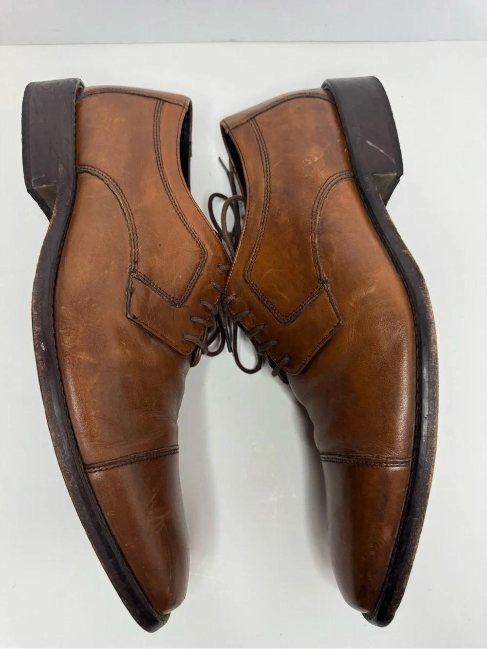 Johnston & Murphy Brown Leather Cap Toe Oxfords Men's Size 11 M